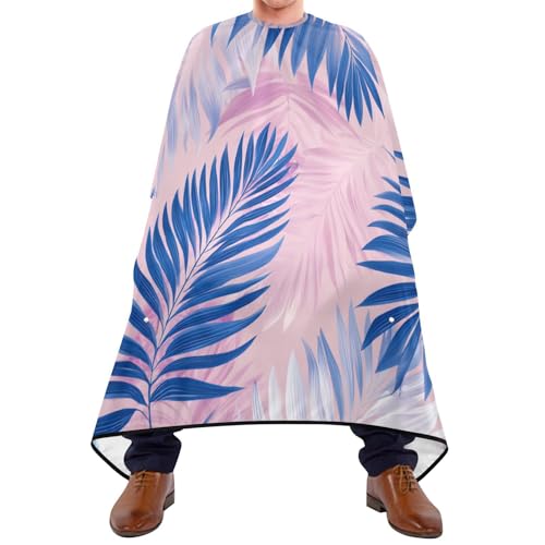 Capa de Barbero Impermeable ALAZA Blue Palm Leaves miniatura 2