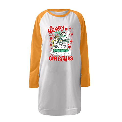 Wirziis Christmas Sweatshirts Dresses For Women Color Block Long Sleeve Pullover Tops Oversized Pockets Fall Dress #TOP5