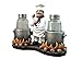 DWK - Spice Du Jour - French Country Chef with Flaming Pots Decorative Figurine Salt And Pepper Shaker Set Gourmet Cottage Kitchen Collectible Home and Dining Décor Accent, 6.5-inch