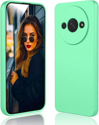 Funda Carcasa de Silicona Líquida para Xiaomi Redmi A3 4G / Redmi A3X 4G / Poco C61 4G, Interior de Microfibra Antigolpes Protección Gel Ultra Suave de Goma a Prueba de Choques y Arañazos FSUA (Verde)