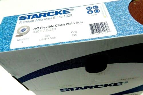 Premium Shop Roll 1-1/2" x 55 Yards Aluminum Oxide Handy Rolls 220 Grit Made in Germany