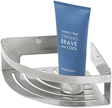 Tiger Caddy Corner Shower Basket, Stainless Steel Brushed, 18.4 x 7 x 18.4 cm