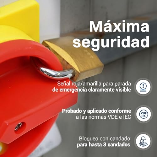 Miniatura 5 de Interruptor Principal Intratec 63a, 4 Polos Interruptor De Carga Ip65 Para Montaje Frontal Interruptor De Emergencia Ideal Para La Industria Interruptor Rotativo Seguro 230v 400v