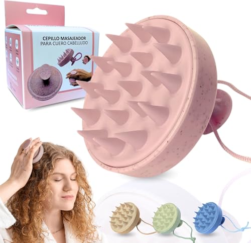 ETISEN, Cepillo Cuero Cabelludo, masajeador de cuero cabelludo, Pelo Mojado y Seco, Crecimiento Capilar, masajeador capilar, Exfoliante, para Cabeza, Cepillo pelo (Rosa)