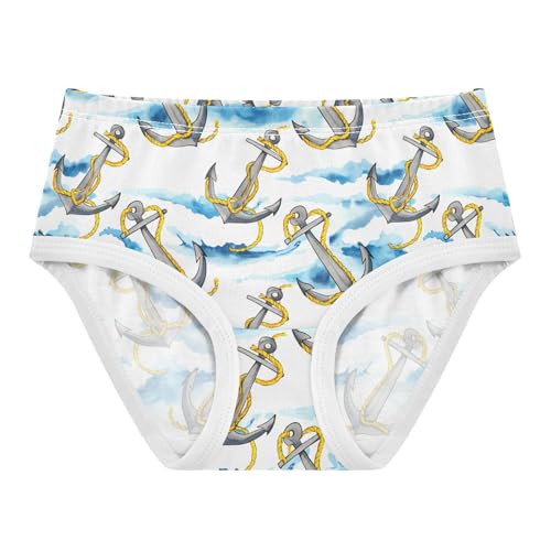 Gray Anchors Yellow Ropes Toddler Girls's Underwear 2T 202c1742