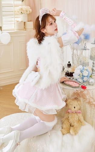 [Malymoon] コスプレ 小物 コスプレ小物 天使 天使の羽 白 リボン ふわふわ 衣装 仮装 マリームーン 7点セット AC10261 詳細画像5