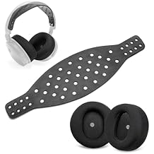 Maxwell Ear Pads + Wide Lambskin Headband Strap Compatible with Maxwell Wireless Gaming Headset, Premium Double-Sided Leather Handcrafted, Durable, Comfortable & Cooler
