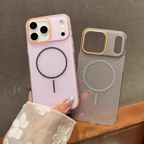 Coque iPhone 15 Plus violette en maille respirante à induction