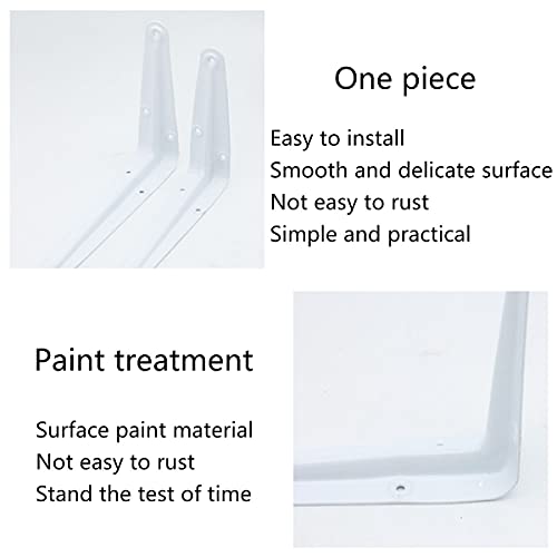 Shelf Brackets, White 10×8 in Heavy-Duty L Bracket 10 PCS, Metal Angle Bracket Used for Suspension Rustic Farmhouse Decoration - Thumbnail 4