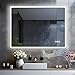 LISA Specchio da bagno a LED con illuminazione, 80 x 60 cm, grande specchio da bagno con presa e Bluetooth, dimmerabile, 3 colori di luce, anti-appannamento, per bagno, WC, corridoio, illuminazione immagine