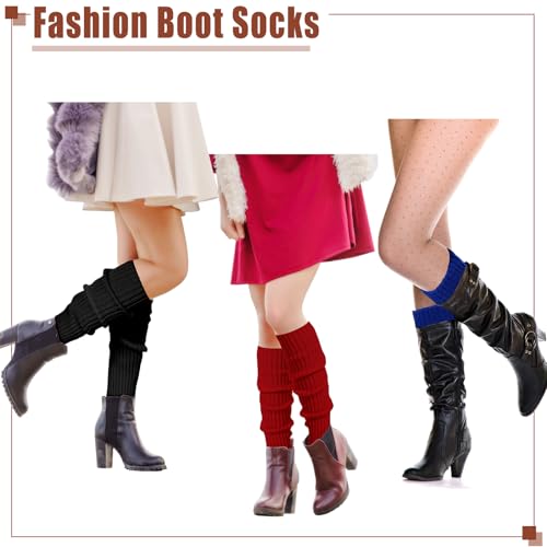 Image of Sintege 6 Pairs Kawaii Leg Warmers Japanese Style Knitted Loose Socks Leg Warmers for Girls Women Lolita Costume School