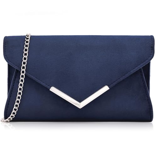 Milisente Clutch Damen Wildleder Abendtasche Klein Umhängetasche