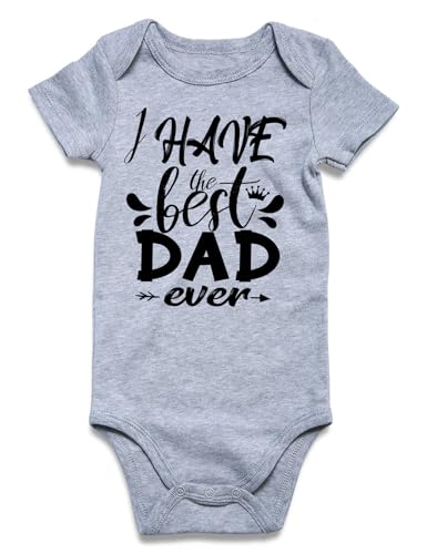 Kimoda Baby Boys Girls Bodysuit Infant Funny Outfit Newborn Short Sleeve Romper Clothes Baby Jumpsuit 0-12 Months, I Have the Best Dad Ever, 3-6 Months