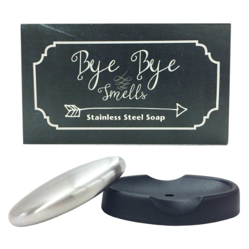 Bye Bye Smells Stainless Steel Oval Shaped Odor Removing Bar with Tray