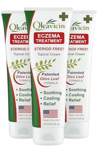Image of Oleavicin Eczema Treatment Cream (3 Pack) - Anti Itch & Psoriasis Relief for Dry, Itchy, Irritated Skin - Steroid-Free with Organic Olive Leaf Extract - Soothing for Sensitive Skin, Kids & Adults