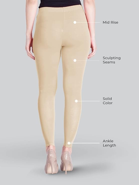Image of Women Cotton Solid Belt Ankle Length Legging Four Way Lycra Leggings