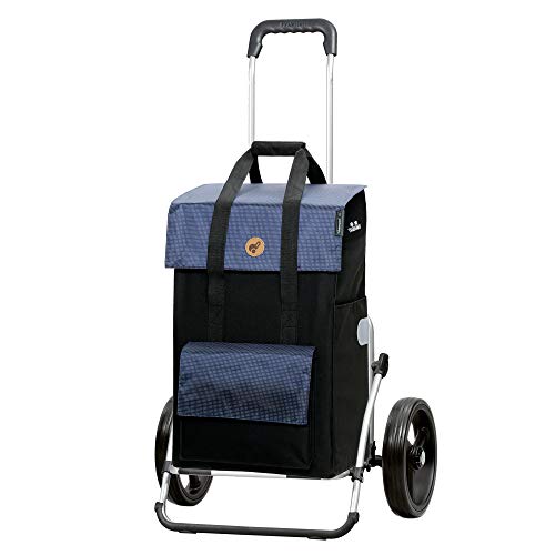 Andersen Einkaufstrolley - klappbar - 43 Liter - mit Kühlfach - Aufhängung für Einkaufswagen - belastbar 50 kg - Aluminium - Trolley - 3-Speichen-Rad Ø 25 cm - Cargo Shopper XXL Vektor blau