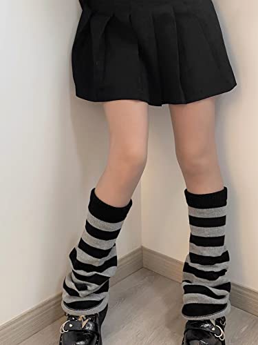 Image of WODECASA Girls Kawaii Leg Warmers Knitted Flared Leg Sleeves Goth Crochet Baggy Cuff Ankle Heap Socks
