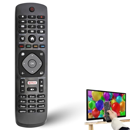 Mando a Distancia TV Compatible con Philips 398GR8BDXNEPHH, 40PFK5300 40PFT5509 50PUK6809 50PUS6809 58PUS6809 32PFH5509 32PFK5300 32PFK5509 32PFK5709 32PFT5300, Mando Smart TV UHD
