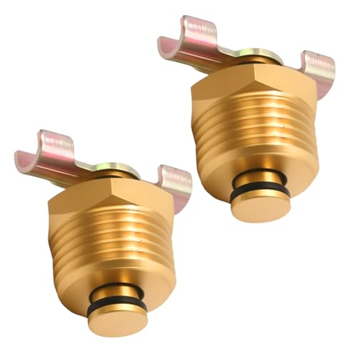 Image of UOIENRT 2 Pack 1 /2'' RV Water Heater Drain Valve for RV and Trailer Water Heater, Durable Brass Construction RV Water Heater Drain Plug