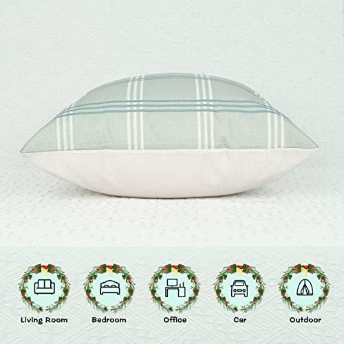 Alishomtl Elk Cushion Covers Set of 4 Pillow Cases Winter Pillow Covers Decoration Cushion Cases for Sofa Bed Car Winter Decor 40x40cm(16" x 16") Green