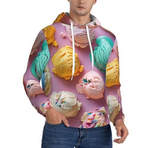 Sweat à capuche imprimé crème glacée en couleurs variées avec poche