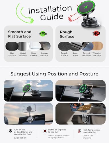 LISEN 15W MagSafe Car Mount with Wireless Charging — view 9