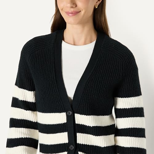 Image of Amazon Essentials Women's Soft Touch Ribbed Blouson V-Neck Cardigan Sweater