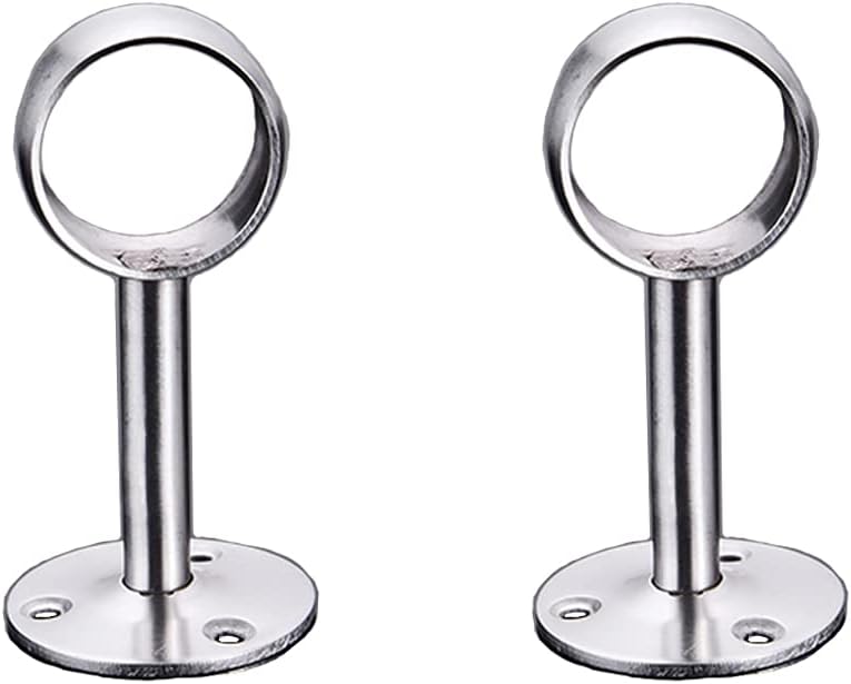 Stainless Steel Wardrobe Pipe, Closet Lever Support Rod Holder Socket Bracket (1 INCH)