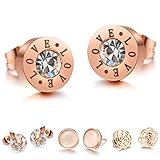 cartier love ring breite ❤️ HOCHWERTIGE OHRRINGE AUS EDELSTAHL – in Roségold – Größe: 1,1cm – Mit jeweils einem funkelnden Cubic Zirkonia Steinchen besetzt