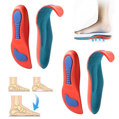 2 pares Plantillas ortopédicas para mujeres y hombres Soporte de pie alto Plantillas de zapatos funcionales suaves Inserto para pies planos, dolor de pie, fascitis plantar (M)