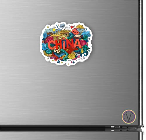 Image of China Acrylic Fridge Magnet - UV Textured Printed, Stylish Multicolor Magnet for Fridge, Wardrobe & Metal Surfaces, Pack of 1 (China)