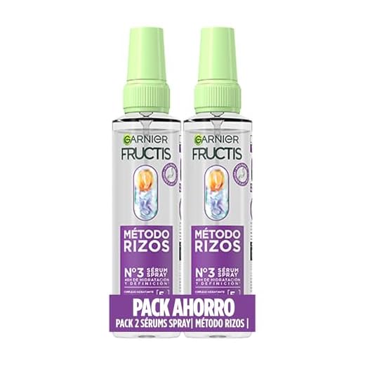 Garnier Fructis Lockenmethode mit 2 x Serumspray für lockiges Haar, definierte Locken und Wellen, Hyaluronsäure und Karité, vegane Formel, 150 ml + 150 ml