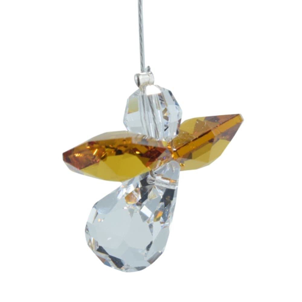 Wild Things Gifts Classic Crystal Guardian Angel Topaz Hanging Ornament 5080-TZ