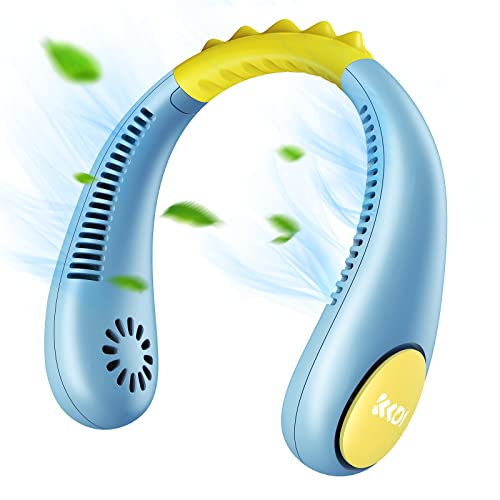 Kids Neck Fan, Portable Bladeless Fans for Kid 4-14Y Girls & Boys, 2600mAh USB Personal Mini Cooling Fan for Travel/Camping/Study, 4 Speeds, Lightweight, Compact, Perfect Summer Gifts for Kids