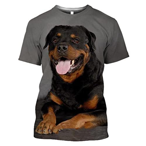 T-shirt Rottweiler homme imprimé 3D manches courtes taille XL motif animal 18