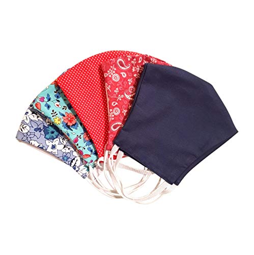 Kit 5 Máscara dupla face 100% algodão 80 lavagens - Sortidas