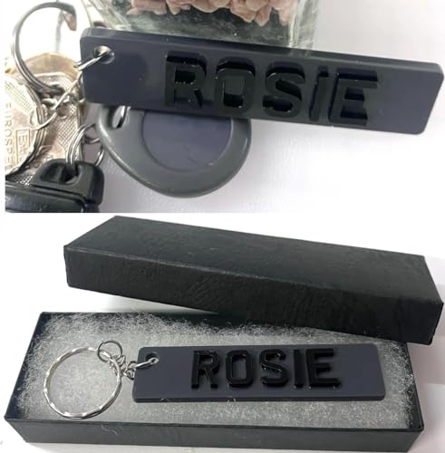 Sonnet Signs Personalised 4D Numberplate Keyring: Custom Name & Car Registration Licence Plate Key Ring - Name Keychain, Gift Custom Number Palte (Dark Grey) - Image 2