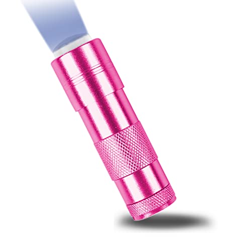 ANGNYA Portatile 12 LED Mini Lampada per Unghie Rosa, Torcia Elettrica per unghie Gel Sciugatura Rapida, Strumenti per Nail Art e Strumenti Money Detector(Batterie non Incluse)