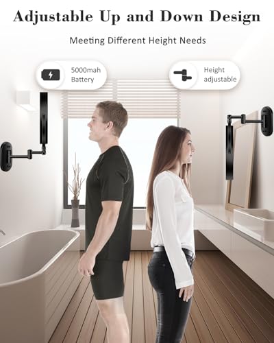 Image of 20X 9 inch Wall Mounted Magnifying Makeup Mirror with Light Height Adjustable