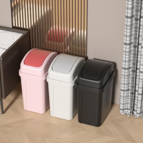 Caneca de basura pequeña 7 L con tapa basculante negra miniatura 7