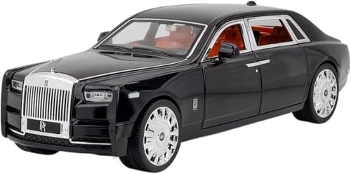 Image of Die Cast Rolls Royce Phantom Model Car, 1:32 Scale, Zinc Alloy, Pull Back, with Light & Sound, 6 Openable Doors, Multi Colour, for Kids & Collectors (Black)