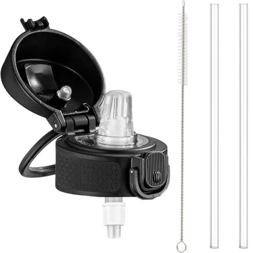GOPPUS Straw Flip Lid with Handle, Suit for 350ml/12oz, 500ml/17oz, 600ml/20oz Water Bottle