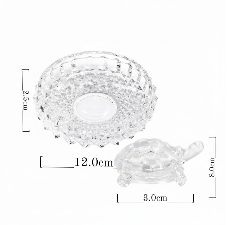 Image of Vastu Feng Shui Crystal Turtle Tortoise with Water Plate for Good Luck Wealth Prosperity Career Growth Home Office Decor Vastu Remedies Feng Shui Tortoise