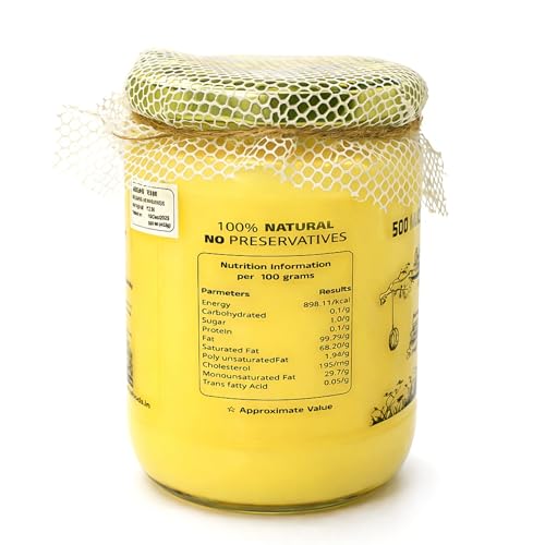 Image of FARMA FOODS A2 Desi Cow Ghee 500 ml | Bilona Method Hand Churned | Traditional Pure Natural Ghee | No Preservatives | Farm Fresh Taste | Everyday Cooking Nutrition