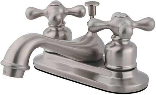 Kingston Brass KB608AX Juego de centro de restauración de grifo de lavabo con ventana emergente de latónABS, 4-12 pulgadas, níquel cepillado