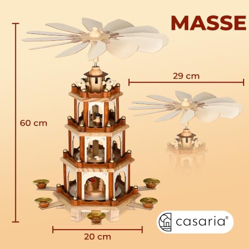 CASARIA Weihnachtspyramide aus Echtholz 4 Etagen – Ansicht 4
