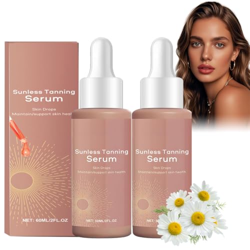 Gotas Bronceadoras Faciales, Sunless Tanning Drops, Gotas Bronceadoras Sin Sol Para Cara y Cuerpo, Potencian La Melanina De Forma Natural, Enhances Natural Skin Tone (60ml*2)
