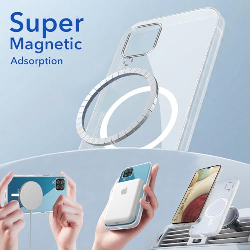 Image of Jkobi Lifetime Anti-Yellow MagSafe Compatible Clear Back Cover Case for Samsung Galaxy A12 (Sleek Hard Crystal | Shockproof and Camera Protection)