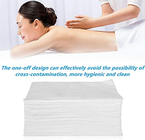 20 Pieces Disposable Non-Woven Bed Sheets Waterproof and Oil Proof Massage Table Sheets Thick Bed Cover Fabric Bed Pads for Spa Club Beauty Salon Hotels Tattoo Lash Bed, 80cm x 172cm (White)